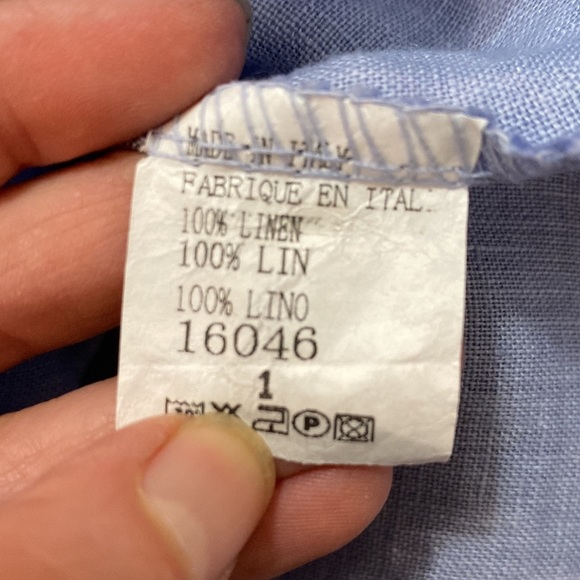 Made In Italy Linen Blue Floral Tank Top Size Medium - Picture 12 of 12